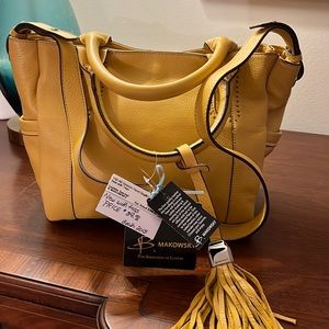 B MAKOWSKY HANDBAG IN MUSTARD YELLOW